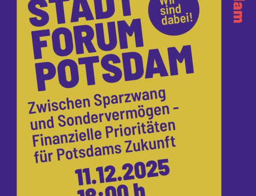 Einladung zum STADT FORUM POTSDAM 11.12.2025 / 18:00 / Kosmos im Kreativhaus Rechenzentrum